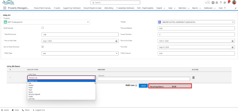 Data Screen for Backend