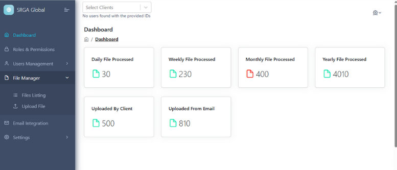 PDF Processing Screen
