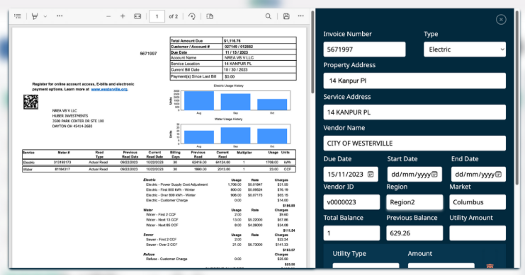 Utility Bill Details Page